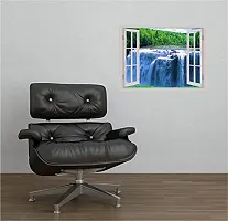 Psychedelic Collection Beautiful Natural Water Fall Window Illution Wall Sticker (PVC Vinyl, Multicolour, Wall Covering 61 cm X 46 cm)_PCWI22-thumb1