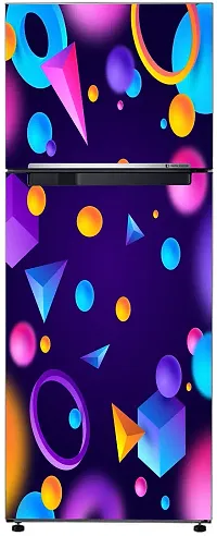 Psychedelic Collection Decorative Abstract Multicolor 3D Square, Circle, and Rectangular Shape Design Wallpaper Sticker for Fridge Decor 60 cm X 160 cm-thumb2