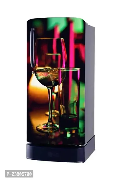 Psychedelic Collection Wine in Glass Abstract Decorative Fridge Stickers (Multicolor PVC Vinyl 120x60)