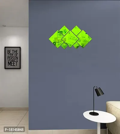 Trendy Decorative Square Cutting Set Mirror Green Acrylic Sticker Hexagon Mirror, Hexagon Mirror Wall Stickers, Mirror Stickers For Wall Large Size, Sticker Mirror-thumb2