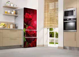 Trendy Beautifull Pink Rose Decorative Fridge Sticker (Multicolor Pvc Vinyl 160X60)-Ddpcfs382-thumb2