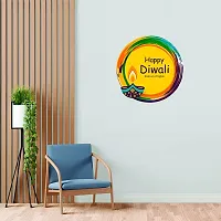 Psychedelic Collection Happy Diwali PVC Vinyl Multicolor Decorative Wall Sticker for Wall Decoration Size : 46 cm X 46 cm _WD247-thumb2