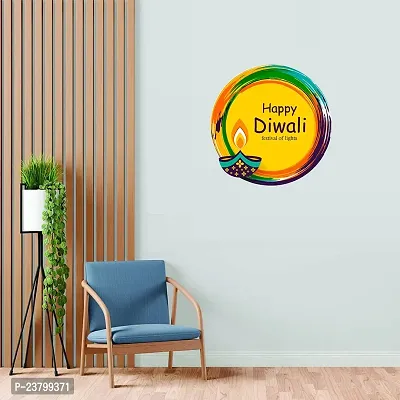 Psychedelic Collection Happy Diwali PVC Vinyl Multicolor Decorative Wall Sticker for Wall Decoration Size : 46 cm X 46 cm _WD247-thumb3