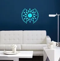 Psychedelic Collection Decorative Sun Mirror Blue Acrylic Sticker Hexagon Mirror, Hexagon Mirror Wall Stickers, Mirror Stickers for Wall Large Size, Sticker Mirror-thumb1