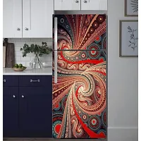 Trendy Abstract Design Colorfull Decorative Frdige Sticker (Multicolor Pvc Vinyl 160X60)-Ddpcfs446-thumb3