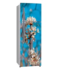 Psychedelic Collection Abstract Decorative Natural White Flowers Extra lardge Fridge Sticker for Fridge Decor (PVC Vinyl, Multicolor, 60 cm X 160 cm)-thumb1