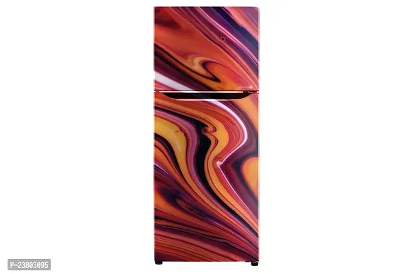 Psychedelic Collection 3D Design colourfull Light Painting Decorative Extra Large PVC Vinyl Fridge Sticker (Multicolor, 60 cm X 160 cm)-thumb0