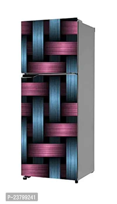 Psychedelic Collection Abstract 3D line Design with red Colour with Black Background Decorative Extra Large Fridge Sticker (PVC Vinyl Covering Area 61cm X 160cm)