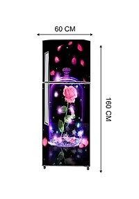 Psychedelic Collection Rose Under Glass Bottle Decorative Extra Large PVC Vinyl Fridge Sticker (Multicolor, 60 cm X 160 cm)_PCFS287_WP-thumb2