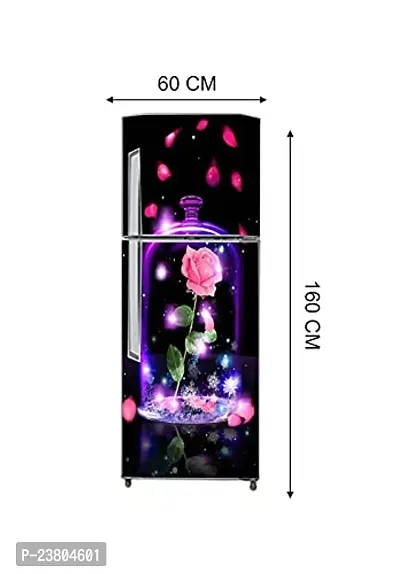 Psychedelic Collection Rose Under Glass Bottle Decorative Extra Large PVC Vinyl Fridge Sticker (Multicolor, 60 cm X 160 cm)_PCFS287_WP-thumb3