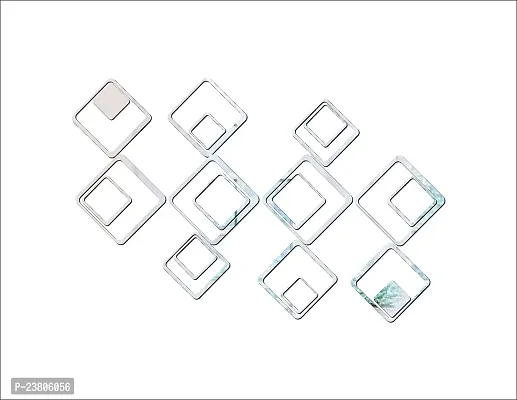 Psychedelic Collection Decorative Square Shape Silver Acrylic Sticker Hexagon Mirror, Hexagon Mirror Wall Stickers, Mirror Stickers for Wall Large Size, Sticker Mirror-thumb3