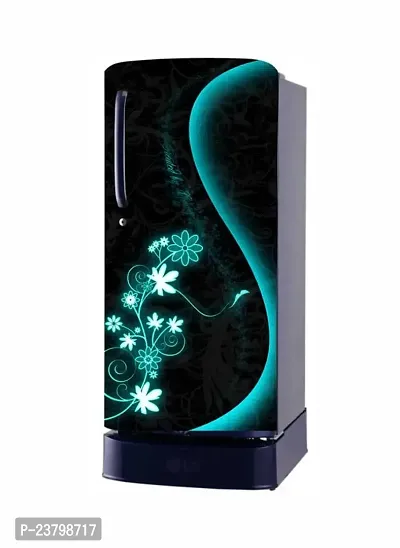 Psychedelic Collection Abstract Flower Design Fridge Wrap Decorative Sticker (120 CmX60Cm)