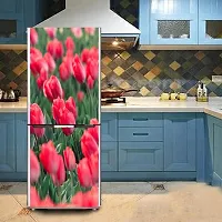 Psychedelic Collection Roses gardenDecorative Extra Large PVC Vinyl Fridge Sticker (Multicolor, 60 cm X 160 cm)-thumb3