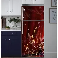 Psychedelic Collection Vinly Colourful Golden FlowerDecorative Extra Large PVC Vinyl Fridge Sticker (Multicolor, 60 cm X 160 cm)_PCFS73_WP-thumb1