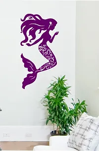 Trendy Purple Mermaid Design Decorative Pvc Vinyl Wall Sticker (Multicolor, 94 Cm X 48 Cm)-thumb3