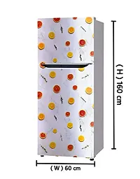 Psychedelic Collection Cut Lemon Fridge Cover Decorative Extra Large PVC Vinyl Fridge Sticker (Multicolor, 60 cm X 160 cm)-thumb2