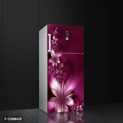 Psychedelic Collection Decorative Violet Flower Leaves Vinyl Fridge Cover Wallpaper Poster Adhesive Vinyl Sticker Fridge wrap Decorative Sticker (PVC Vinyl Covering Area 60cm X 160cm)_ PCFS96-thumb5