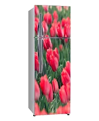 Psychedelic Collection Roses gardenDecorative Extra Large PVC Vinyl Fridge Sticker (Multicolor, 60 cm X 160 cm)-thumb1