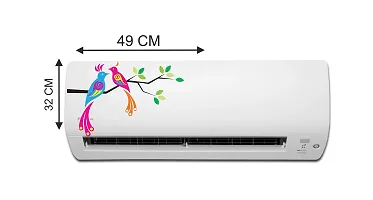 Psychedelic Collection - Loving Birds On A Branch - Air Conditioner Sticker Multicolour Size (32 cm X 49 cm)-thumb2