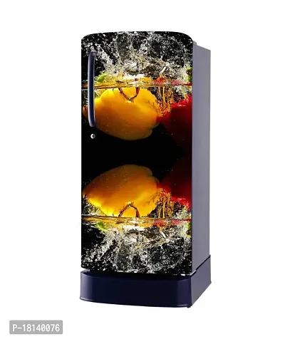 Trendy Fruit Water Splash Fridge Decorative Sticker(Multicolor Vinyl 120X60)