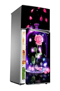 Psychedelic Collection Rose Under Glass Bottle Decorative Extra Large PVC Vinyl Fridge Sticker (Multicolor, 60 cm X 160 cm)_PCFS287_WP-thumb1