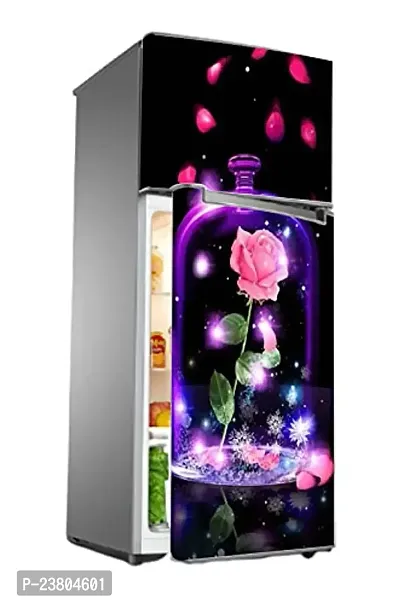 Psychedelic Collection Rose Under Glass Bottle Decorative Extra Large PVC Vinyl Fridge Sticker (Multicolor, 60 cm X 160 cm)_PCFS287_WP-thumb2