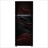 Psychedelic Collection Decorative Pattern Automotive tire Grey red Material Property Fridge Double Single Door Decorative Sticker (PVC Vinyl, Multicolor, 60 cm X 160 cm) FD954_New-thumb2