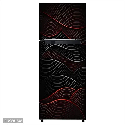 Psychedelic Collection Decorative Pattern Automotive tire Grey red Material Property Fridge Double Single Door Decorative Sticker (PVC Vinyl, Multicolor, 60 cm X 160 cm) FD954_New-thumb3