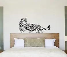 Psychedelic Collection Home D?cor Sitting Leopard Medium PVC Vinyl Decorative PVC Vinyl Wall Sticker (Multicolor, 107 cm X 52 cm)-thumb4