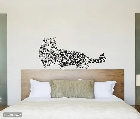 Psychedelic Collection Home D?cor Sitting Leopard Medium PVC Vinyl Decorative PVC Vinyl Wall Sticker (Multicolor, 107 cm X 52 cm)-thumb5