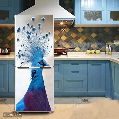 Psychedelic Collection Decorative Abstract Multicolor Victoria Crowned Pigeon, Bird Wallpaper Sticker for Fridge Decor (PVC Vinyl, Multicolor, 60 cm X 160 cm)-thumb4