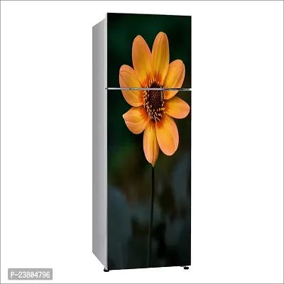 Psychedelic Collection Orange Wildflower Pollen Petal daisyDecorative Extra Large PVC Vinyl Fridge Sticker (Multicolor, 60 cm X 160 cm)_FD940_WP-thumb2