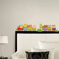Psychedelic Collection Decorative Cartoon Toy Train for Kids Room Decorative Wall Sticker (PVC Vinyl, Multicolor, W 60 cm X H 63 cm)-thumb2