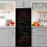 Psychedelic Collection Decorative Pattern Automotive tire Grey red Material Property Fridge Double Single Door Decorative Sticker (PVC Vinyl, Multicolor, 60 cm X 160 cm) FD954_New-thumb3