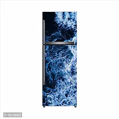 Trendy 3D Water Splash With Dark Abstract Effect Fridge Wallpaper Poster Self Adhesive Vinyl Fridge Wrap Decorative Wall Sticker (Pvc Vinyl Multicolor) Size 60X160 Cm-thumb3