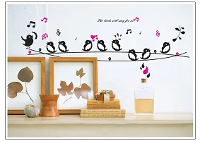 Decals Design 'Cute Singing Birds' Wall Sticker (PVC Vinyl, 50 cm x 70 cm, Multicolour)-thumb3