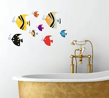 Psychedelic Collection Fish with Water Bubble Decorative PVC Vinyl Wall Sticker (Multicolor, 50 cm X 90 cm)-thumb4