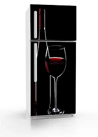 Psychedelic Collection red Wine Glass Black Background Fridge Sticker FD288-thumb1