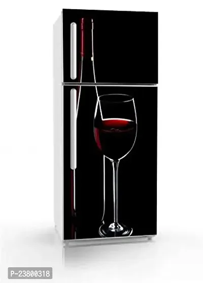 Psychedelic Collection red Wine Glass Black Background Fridge Sticker FD288-thumb2