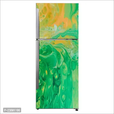 Psychedelic Collection Decorative Pattern Acrylic Paint Painting Watercolor Paint Texture Fridge Double Single Door Decorative Sticker (PVC Vinyl, Multicolor, 60 cm X 160 cm) FD851_New