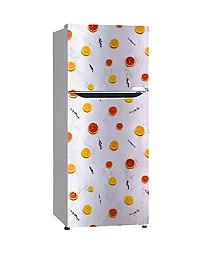 Psychedelic Collection Cut Lemon Fridge Cover Decorative Extra Large PVC Vinyl Fridge Sticker (Multicolor, 60 cm X 160 cm)-thumb3