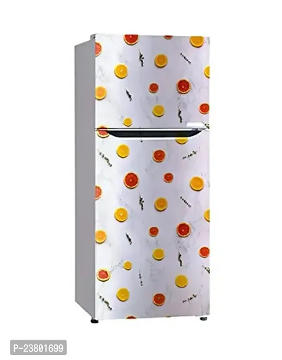 Psychedelic Collection Cut Lemon Fridge Cover Decorative Extra Large PVC Vinyl Fridge Sticker (Multicolor, 60 cm X 160 cm)-thumb4