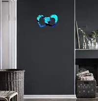 Psychedelic Collection Decorative Hearts Mirror Blue Acrylic Sticker Hexagon Mirror, Hexagon Mirror Wall Stickers, Mirror Stickers for Wall Large Size, Sticker Mirror-thumb1