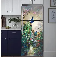 Trendy Beautifull Peacock Flower Decorative Sticker (Multicolor Pvc Vinyl 160X60)-thumb3