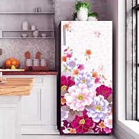 Psychedelic Collection Abstract Design Colourfull Flower Fridge Wrap Decorative Sticker (120 CmX60Cm )-thumb1