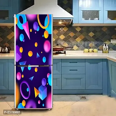 Psychedelic Collection Decorative Abstract Multicolor 3D Square, Circle, and Rectangular Shape Design Wallpaper Sticker for Fridge Decor 60 cm X 160 cm-thumb4