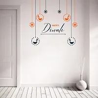 Psychedelic Collection Happy Diwali Decorative PVC Vinyl Wall Sticker (Multicolor, 46 cm X 48 cm)-thumb3