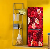 Psychedelic Collection red Creative Arts Cut Flowers Painting Flower arrangingDecorative Extra Large PVC Vinyl Fridge Sticker (Multicolor, 60 cm X 160 cm)-thumb4