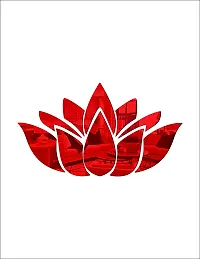 Psychedelic Collection Decorative Lotus Flower red Acrylic Sticker Hexagon Mirror, Hexagon Mirror Wall Stickers, Mirror Stickers for Wall Large Size, Sticker Mirror-thumb2