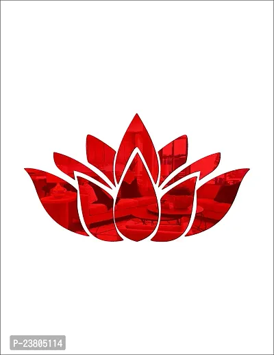 Psychedelic Collection Decorative Lotus Flower red Acrylic Sticker Hexagon Mirror, Hexagon Mirror Wall Stickers, Mirror Stickers for Wall Large Size, Sticker Mirror-thumb3